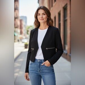 NEW Guess Black Women's Blazer with Silver Accents.